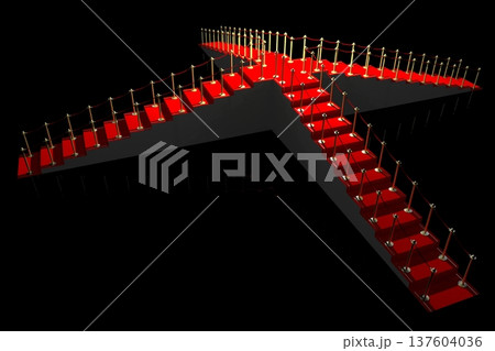 3D red carpet illustration, black background 137604036