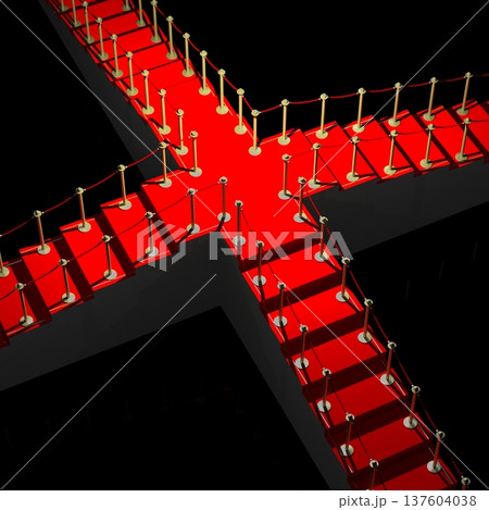 3D red carpet illustration, black background 137604038