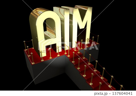3D red carpet illustration - aim concept 3D red carpet illustration - aim concept 137604041