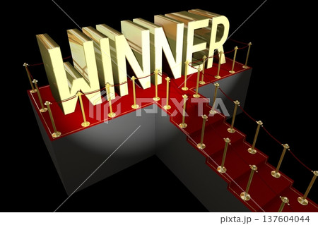 3D red carpet illustration - winner concept 3D red carpet illustration - winner concept 137604044