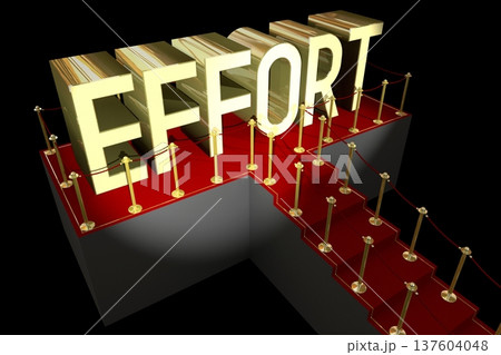 3D red carpet illustration - effort concept 137604048