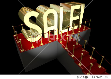 3D red carpet illustration - sale concept 137604050