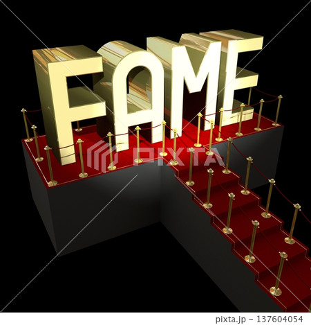 3D red carpet illustration - fame concept 3D red carpet illustration - fame concept 137604054
