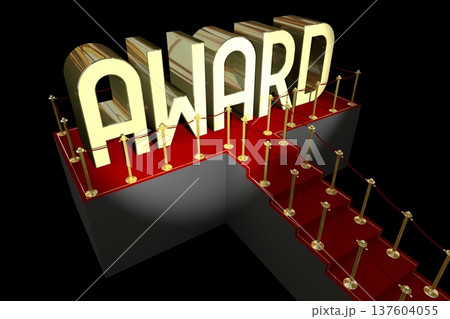 3D red carpet illustration - award concept 137604055