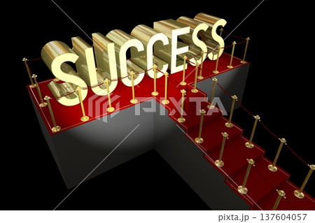 3D red carpet illustration - success concept 3D red carpet illustration - success concept 137604057