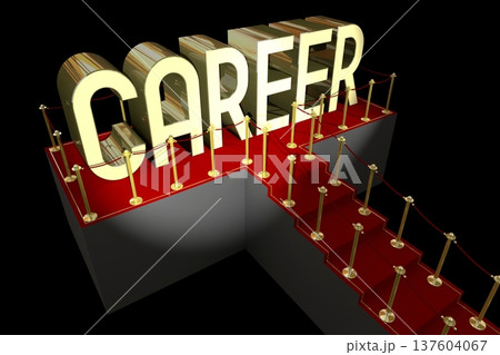 3D red carpet illustration - career concept 137604067