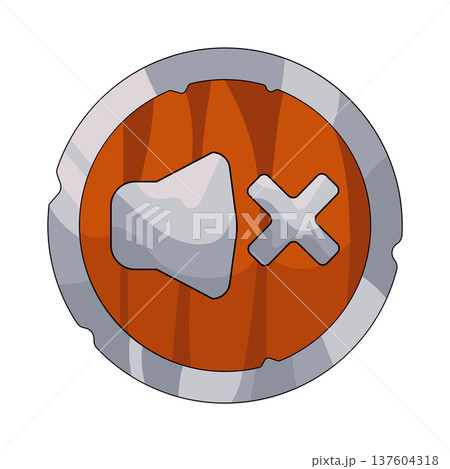 Illustration of mute button Illustration of mute button 137604318