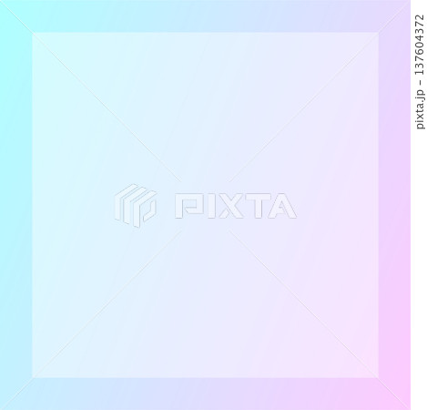 ゆめかわいいピンクと水色のグラデーション背景 半透明フレーム付きコピースペース素材（1:1） 137604372