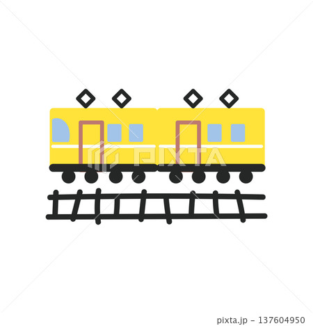 黄色い電車のイラスト 137604950
