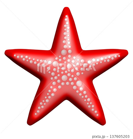Red starfish isolated on white background - 3D illustration Red starfish isolated on white background - 3D illustration 137605203