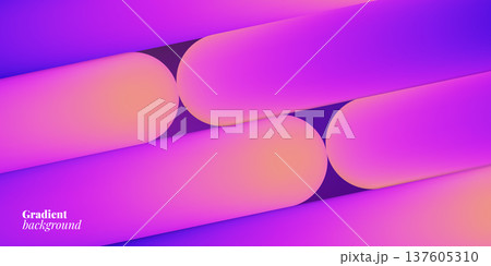 Abstract tech background neon line magenta purple design technology pattern. This gradient vector banner features digital shapes and modern AI data elements for a futuristic dark cover 137605310