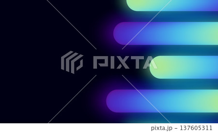 Neon blue abstract tech design with flowing lines and gradients. Perfect background for digital presentations, modern business graphics, and futuristic technology projects. 137605311