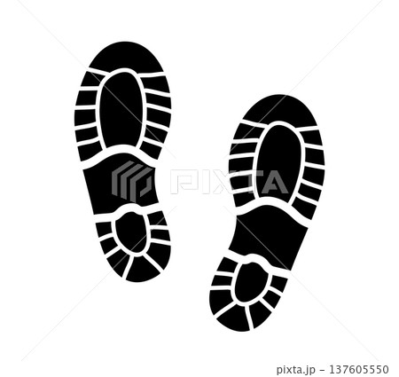 Shoe Sole Footprint Silhouette Walking Footstep Icon 137605550