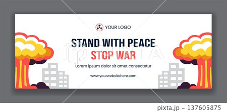 Choose Peace End War Stop Nuclear Weapon Social Media Cover Flat Cartoon Background Choose Peace End War Stop Nuclear Weapon Social Media Cover Flat Cartoon Background 137605875