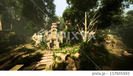 treeguarded stone shrine with carved facade and exposed roots embracing masonry, quiet sacred vibe and intricate reliefs hinting at ritual past treeguarded stone shrine with carved facade and exposed roots embracing masonry, quiet sacred vibe and intricate reliefs hinting at ritual past 137605893