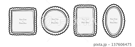 Cute Outline Photo Frame Kid.. Border picture frame shapes.  137606475