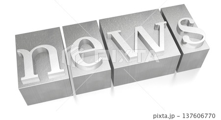 News - metal letterpress word isolated on white background News - metal letterpress word isolated on white background 137606770