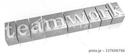 Teamwork - metal letterpress word isolated on white background Teamwork - metal letterpress word isolated on white background 137606786