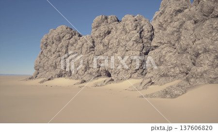 Expansive sand dune and rocky outcrop, sunlit beige landscape with windsculpted textures, sparse scrub, wide angle composition, high contrast shadows, pristine Expansive sand dune and rocky outcrop, sunlit beige landscape with windsculpted textures, sparse scrub, wide angle composition, high contrast shadows, pristine 137606820