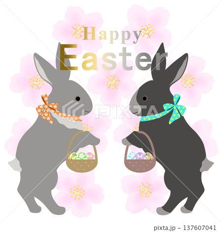イースター_エッグハント中のウサギ 137607041