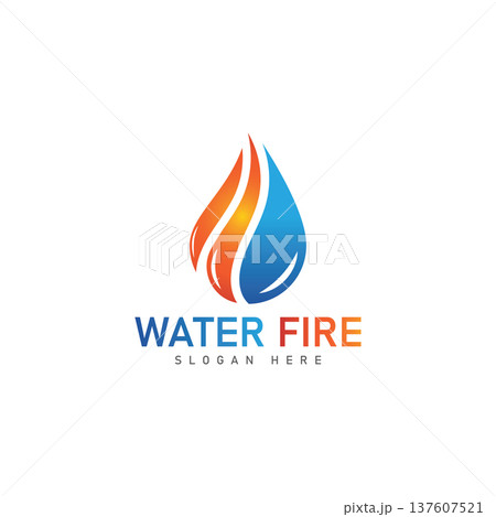 Fire Water Logo Design template Fire water Vector design Creative Symbol Fire Water Logo Design template Fire water Vector design Creative Symbol 137607521