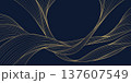 Vector line gold wave pattern, abstract luxury premium japanese background. Ocean, sea light flow, clouds, award backdrop 137607549