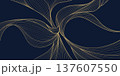 Vector line gold wave pattern, abstract luxury premium japanese background. Ocean, sea light flow, clouds, award backdrop 137607550