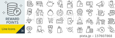 ポイントに関するアイコンセット ポイントに関するアイコンセット 137607868