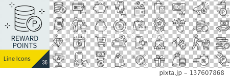 ポイントに関するアイコンセット ポイントに関するアイコンセット 137607868