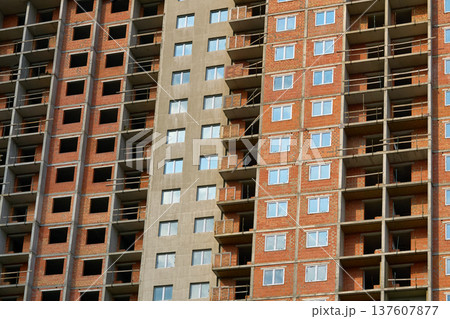 Construction industry.Multi storey building.Residential multi apartment Construction industry.Multi storey building.Residential multi apartment 137607877