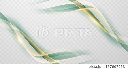 Green abstract wave background With luxury golden element vector illustration Green abstract wave background With luxury golden element vector illustration 137607968