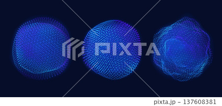 3d abstract sphere orb set from dots. Digital and globe pattern background. Particle hud net for world grid geometric and network vector tech concept. 3d abstract sphere orb set from dots. Digital and globe pattern background. Particle hud net for world grid geometric and network vector tech concept. 137608381