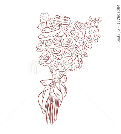 Wedding bouquet art llustration Wedding bouquet art llustration 137608394