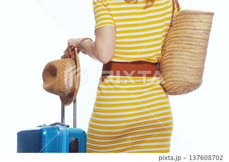 Woman from Behind Starting a Summer Vacation Adventure 137608702