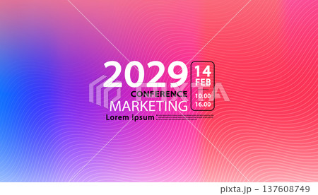 Sophisticated digital background ideal for webinar title banners and corporate event agendas. Clean abstract design for professional business presentations. 137608749