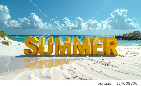 summer 背景：ビーチ　生成AI素材 137608809