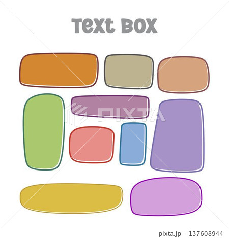 Round Rectangular Text Box Colorful Rounded Rectangle Text Box Shape Set,...のイラスト素材 [137608944 ...