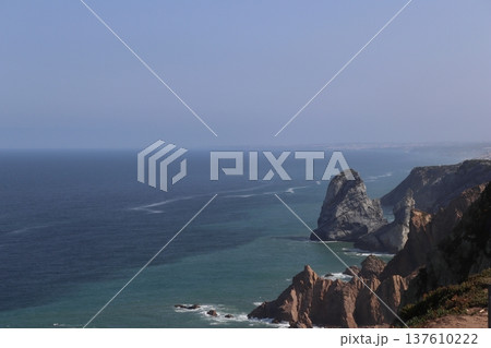 Dramatic cliffs and rock formations at Cabo da Roca, Portugal. Dramatic cliffs and rock formations at Cabo da Roca, Portugal. 137610222