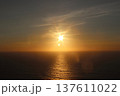 Golden Sunset Over the Atlantic Ocean with Sunstar Flare and Calm Water 137611022