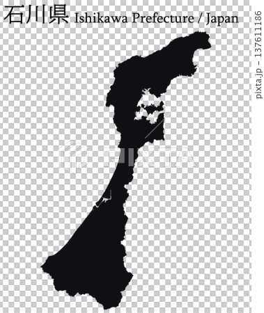 日本のベクターイラスト地図素材:石川県全体地図 日本のベクターイラスト地図素材:石川県全体地図 137611186