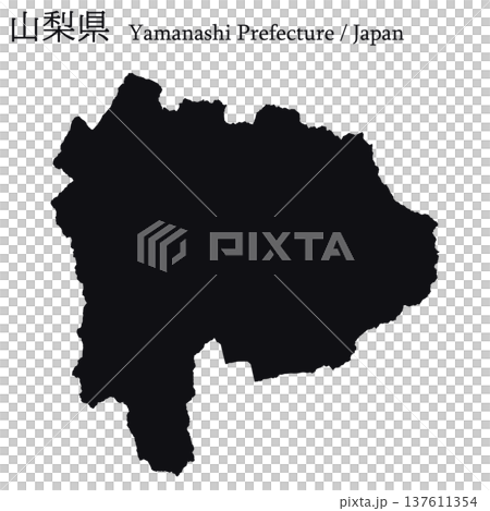日本向量插圖地圖:山梨縣地圖 日本向量插圖地圖:山梨縣地圖 137611354