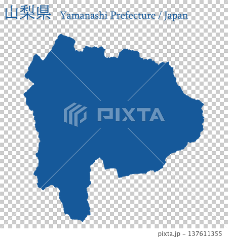 日本向量插圖地圖:山梨縣地圖 日本向量插圖地圖:山梨縣地圖 137611355