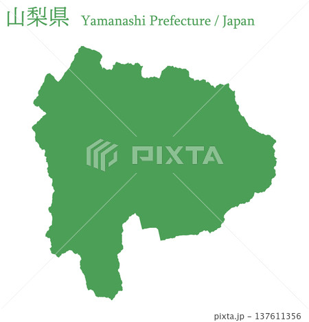 日本のベクターイラスト地図素材:山梨県全体地図 日本のベクターイラスト地図素材:山梨県全体地図 137611356
