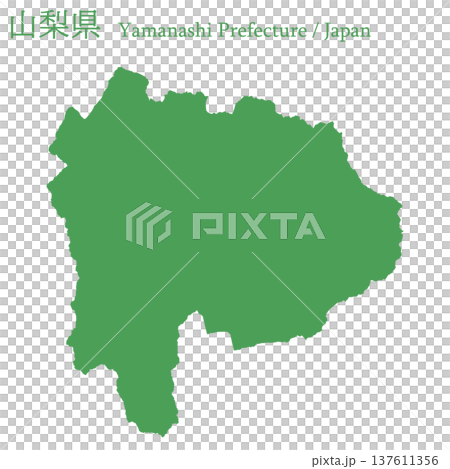 日本のベクターイラスト地図素材:山梨県全体地図 日本のベクターイラスト地図素材:山梨県全体地図 137611356