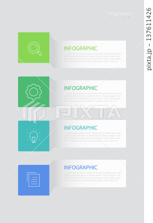 Infographic 4 options design elements for your business data. Vector Illustration 137611426