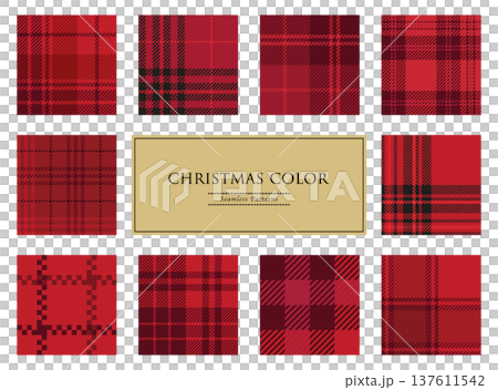 紅色聖誕色調的無縫粗呢格紋圖案 紅色聖誕色調的無縫粗呢格紋圖案 137611542
