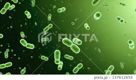 Green microscopic bacteria floating inside liquid macro view, microbiology science concept, virus medical background, biological infectious disease healthcare laboratory Green microscopic bacteria floating inside liquid macro view, microbiology science concept, virus medical background, biological infectious disease healthcare laboratory 137612658