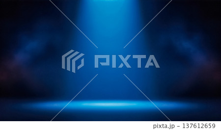 blue spotlight stage light beam dark studio room floor empty background rays show performance presentation neon glow theater shine abstract professional backdrop effect scene blue spotlight stage light beam dark studio room floor empty background rays show performance presentation neon glow theater shine abstract professional backdrop effect scene 137612659