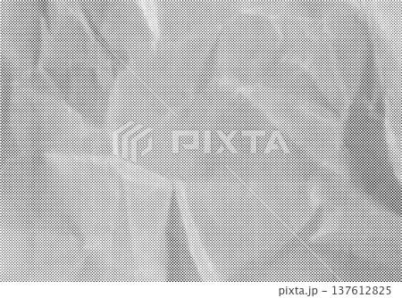 Halftone dot texture with wrinkles and subtle surface creases, abstract monochrome pattern. Graphic 137612825