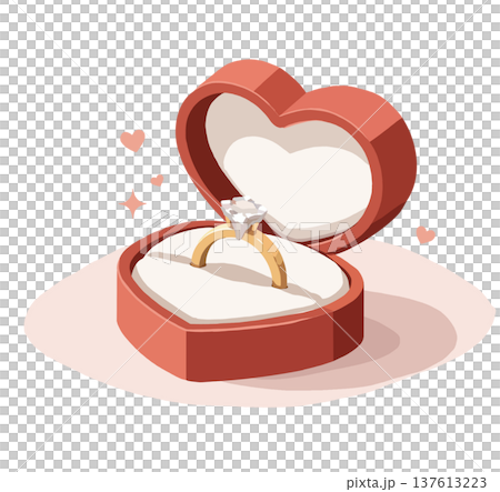 心形盒裝鑽石訂婚戒指 137613223